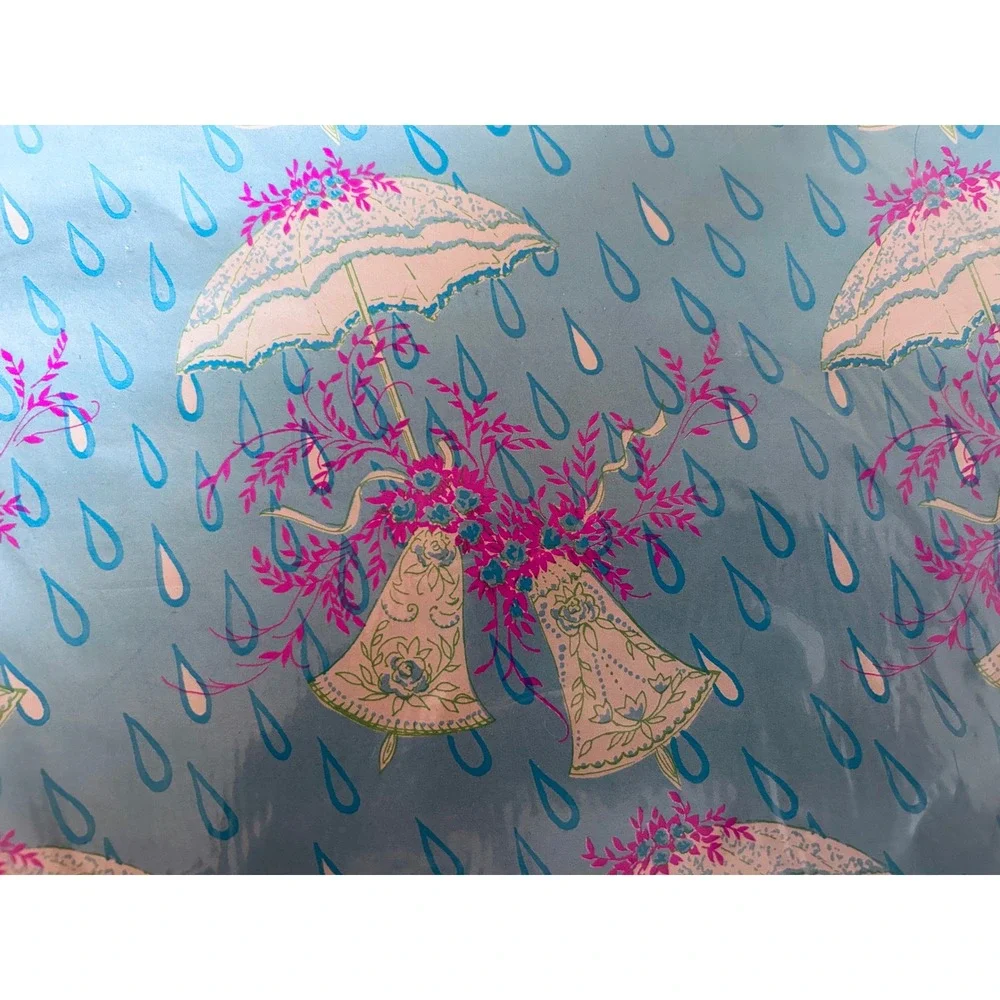 Vintage‎ CA Reed Bridal Shower Gift Wrap 2 Sheets Blue Pink lime 20x30